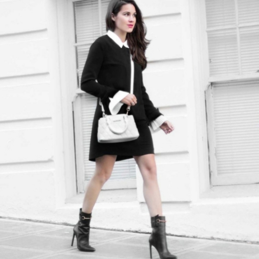 Love Token Pleat Cuff Sweater Shift Dress - Picture 11 of 13